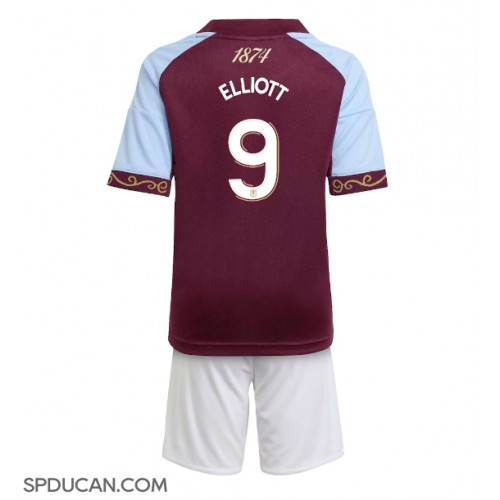 Dječji Nogometni Dres Aston Villa Harvey Elliott #9 Domaci 2025-26 Kratak Rukav (+ Kratke hlače)